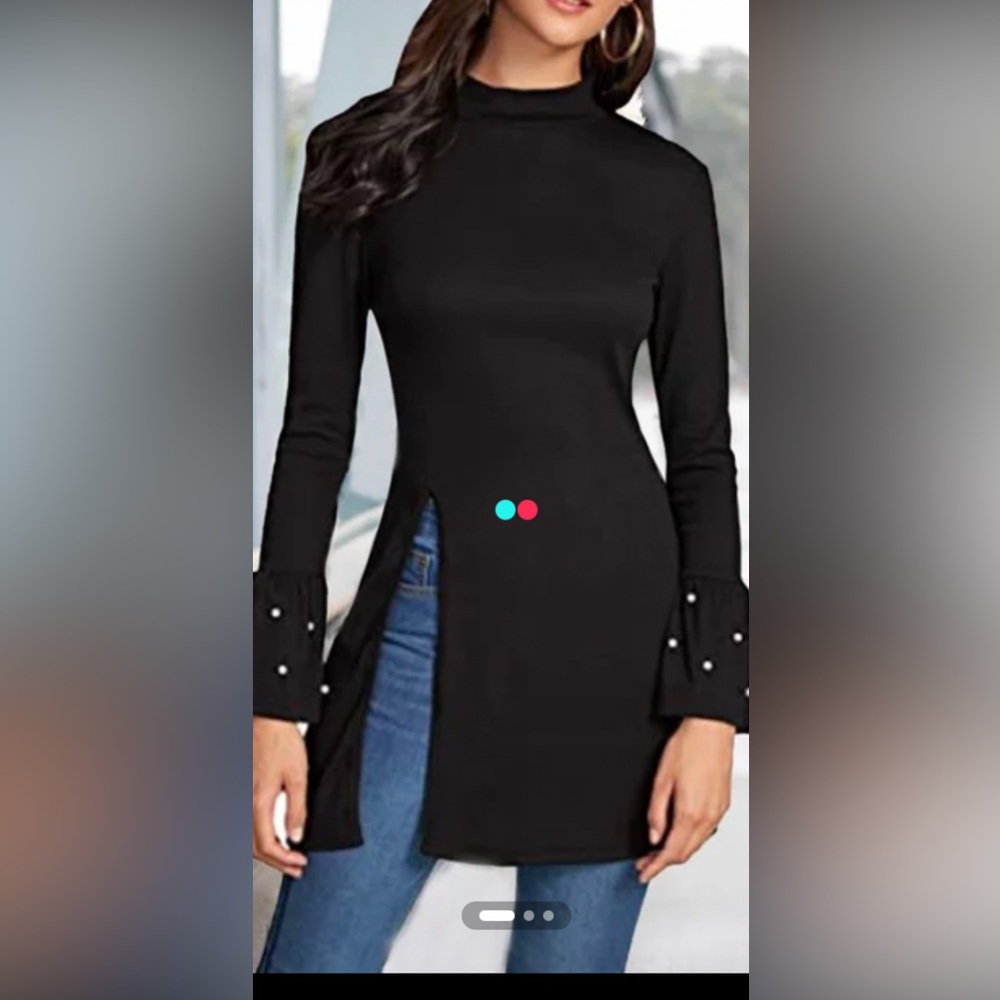 Black Bell Sleeve Top